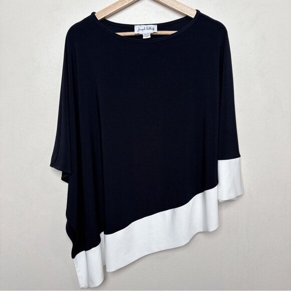 Joseph Ribkoff Womens S/M Two Tone Asymmetrical Loose Top - Picture 4 of 12